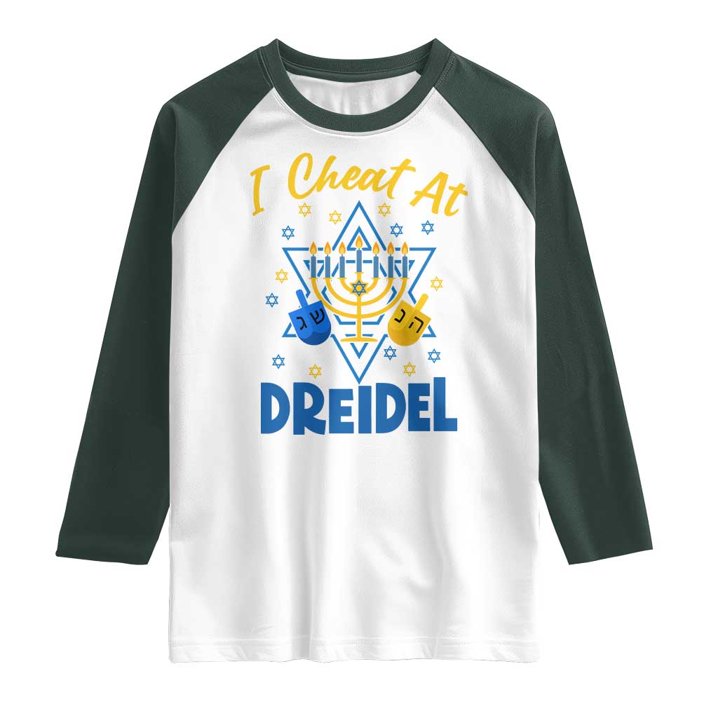 I Cheat At Dreidel Raglan Shirt Funny Hanukkah Jewish Gift - Wonder Print Shop
