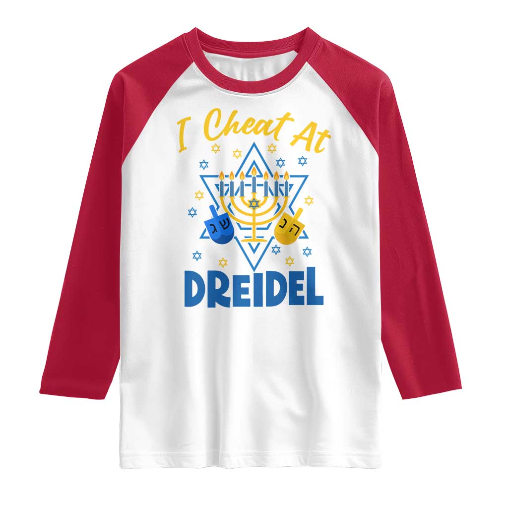 I Cheat At Dreidel Raglan Shirt Funny Hanukkah Jewish Gift - Wonder Print Shop