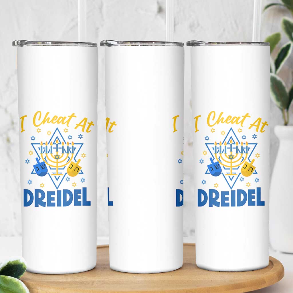 I Cheat At Dreidel Skinny Tumbler Funny Hanukkah Jewish Gift - Wonder Print Shop