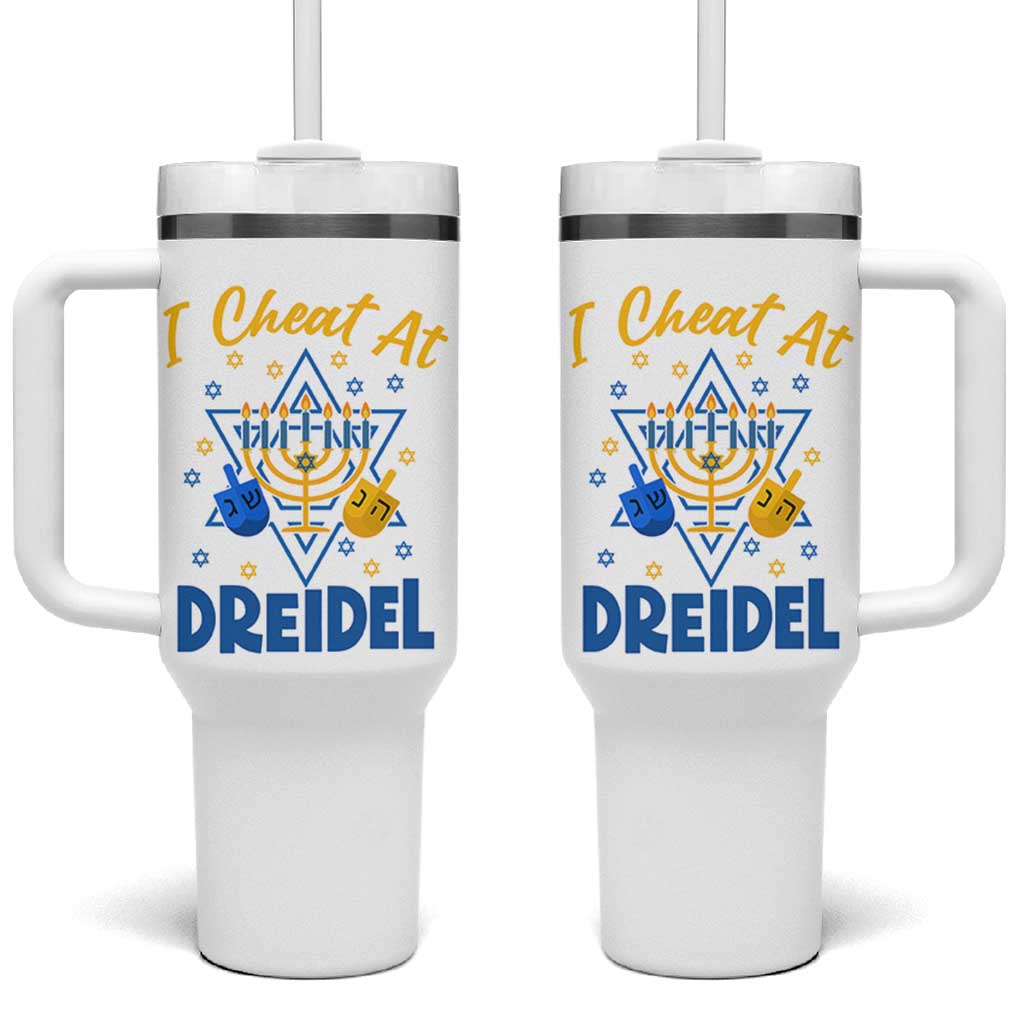 I Cheat At Dreidel Tumbler With Handle Funny Hanukkah Jewish Gift - Wonder Print Shop