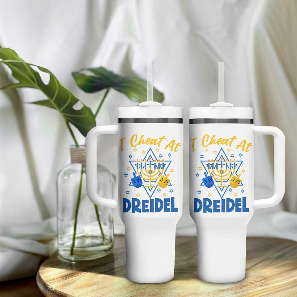 I Cheat At Dreidel Tumbler With Handle Funny Hanukkah Jewish Gift - Wonder Print Shop