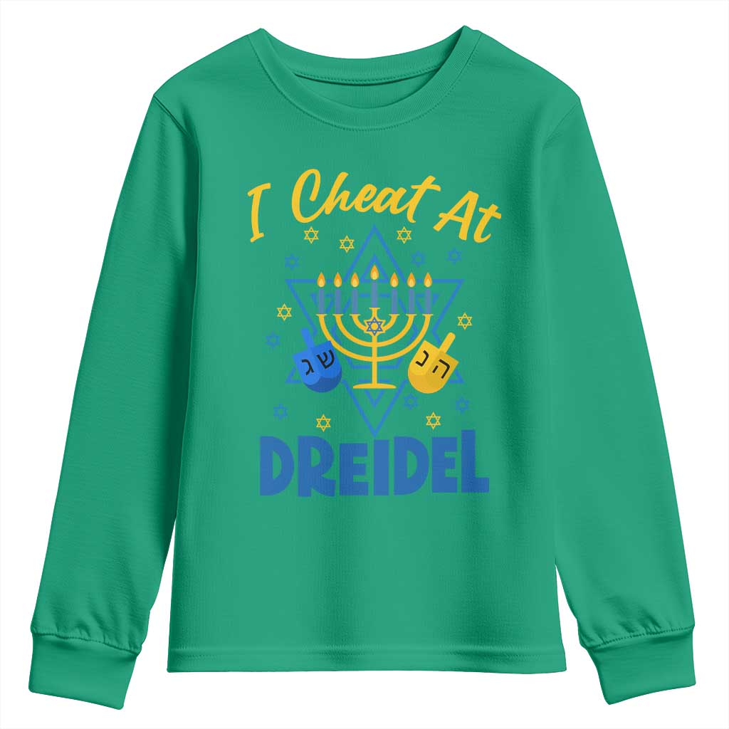 I Cheat At Dreidel Youth Sweatshirt Funny Hanukkah Jewish Gift - Wonder Print Shop