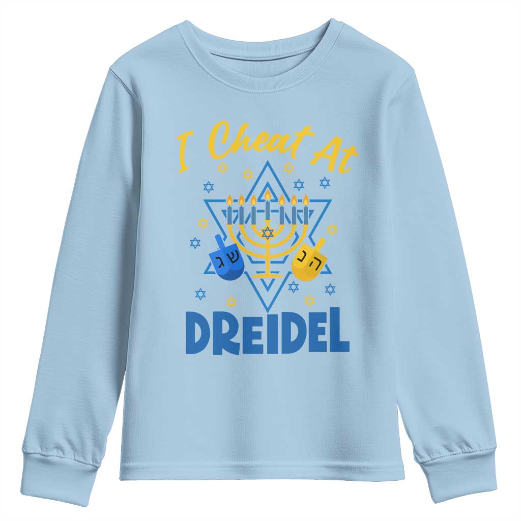 I Cheat At Dreidel Youth Sweatshirt Funny Hanukkah Jewish Gift - Wonder Print Shop