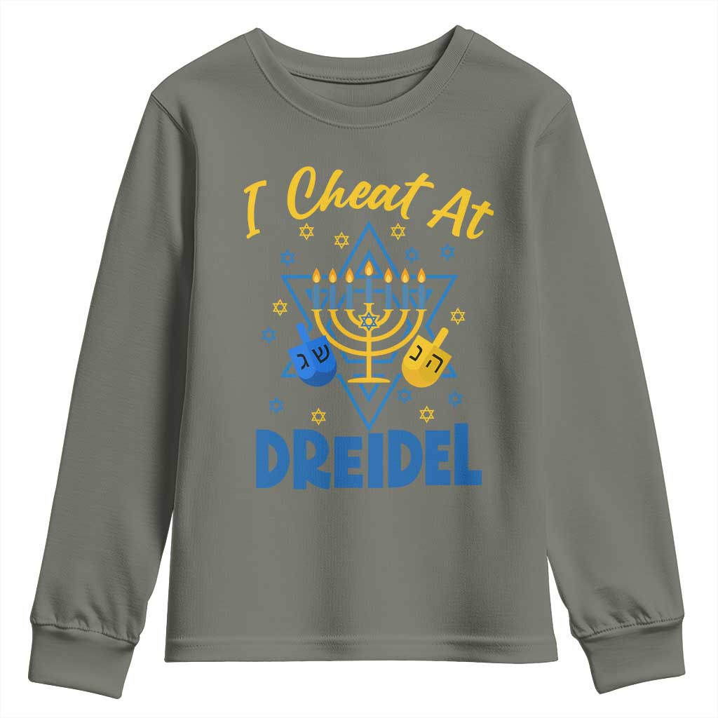 I Cheat At Dreidel Youth Sweatshirt Funny Hanukkah Jewish Gift - Wonder Print Shop