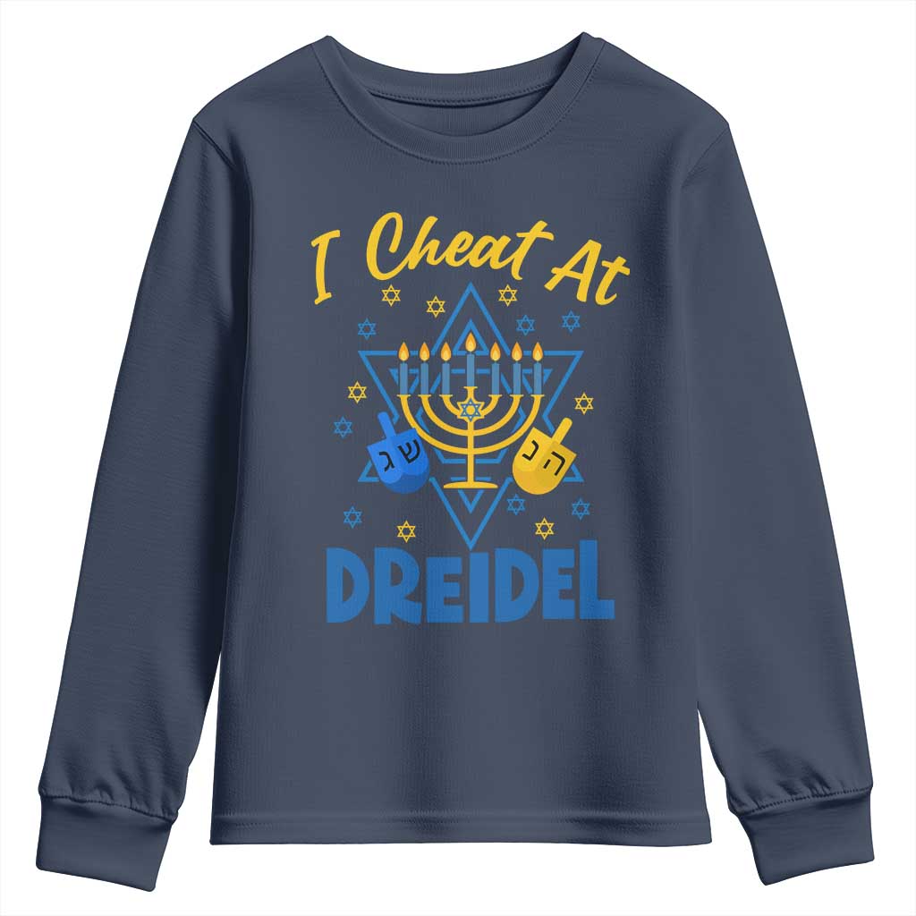 I Cheat At Dreidel Youth Sweatshirt Funny Hanukkah Jewish Gift - Wonder Print Shop