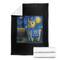 Starry Hanukkah Night Throw Blanket Funny Llama Jewish Holiday Gift - Wonder Print Shop