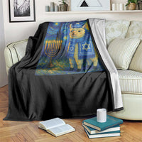 Starry Hanukkah Night Throw Blanket Funny Llama Jewish Holiday Gift - Wonder Print Shop