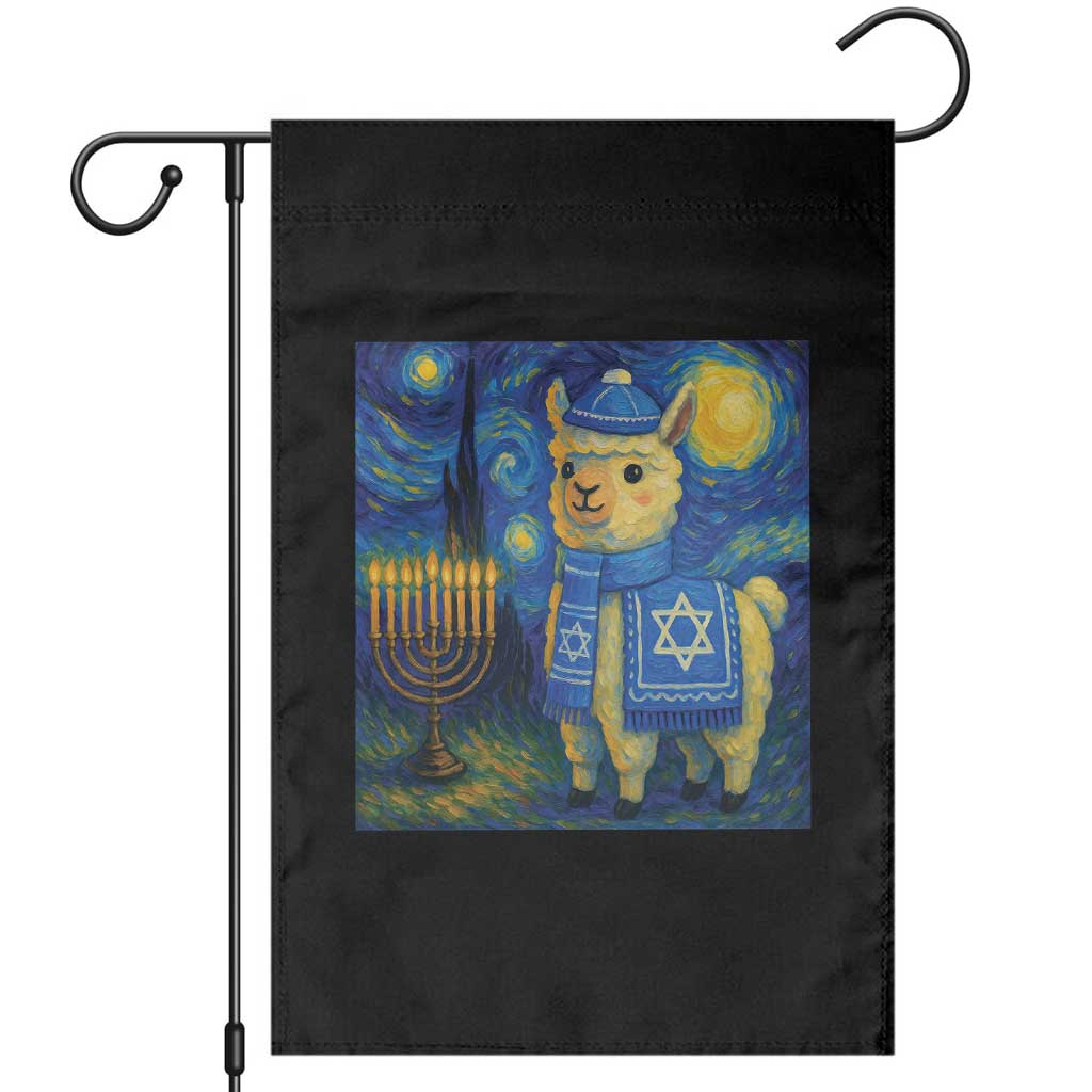 Starry Hanukkah Night Garden Flag Funny Llama Jewish Holiday Gift - Wonder Print Shop
