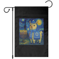 Starry Hanukkah Night Garden Flag Funny Llama Jewish Holiday Gift - Wonder Print Shop