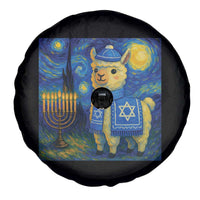 Starry Hanukkah Night Spare Tire Cover Funny Llama Jewish Holiday Gift - Wonder Print Shop