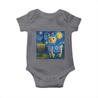 Starry Hanukkah Night Baby Onesie Funny Llama Jewish Holiday Gift - Wonder Print Shop