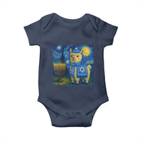 Starry Hanukkah Night Baby Onesie Funny Llama Jewish Holiday Gift - Wonder Print Shop