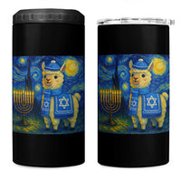 Starry Hanukkah Night 4 in 1 Can Cooler Tumbler Funny Llama Jewish Holiday Gift - Wonder Print Shop