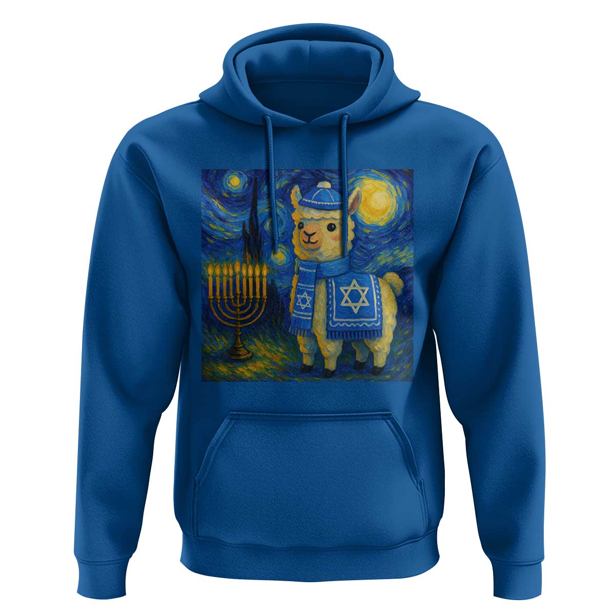 Starry Hanukkah Night Hoodie Funny Llama Jewish Holiday Gift - Wonder Print Shop