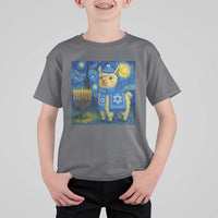 Starry Hanukkah Night T Shirt For Kid Funny Llama Jewish Holiday Gift - Wonder Print Shop