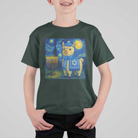 Starry Hanukkah Night T Shirt For Kid Funny Llama Jewish Holiday Gift - Wonder Print Shop