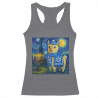 Starry Hanukkah Night Racerback Tank Top Funny Llama Jewish Holiday Gift - Wonder Print Shop