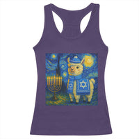 Starry Hanukkah Night Racerback Tank Top Funny Llama Jewish Holiday Gift - Wonder Print Shop