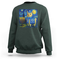 Starry Hanukkah Night Sweatshirt Funny Llama Jewish Holiday Gift - Wonder Print Shop