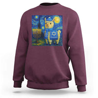 Starry Hanukkah Night Sweatshirt Funny Llama Jewish Holiday Gift - Wonder Print Shop