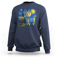 Starry Hanukkah Night Sweatshirt Funny Llama Jewish Holiday Gift - Wonder Print Shop