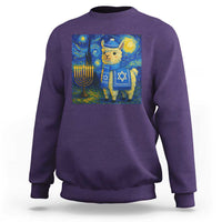 Starry Hanukkah Night Sweatshirt Funny Llama Jewish Holiday Gift - Wonder Print Shop