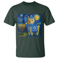 Starry Hanukkah Night T Shirt Funny Llama Jewish Holiday Gift - Wonder Print Shop