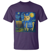 Starry Hanukkah Night T Shirt Funny Llama Jewish Holiday Gift - Wonder Print Shop
