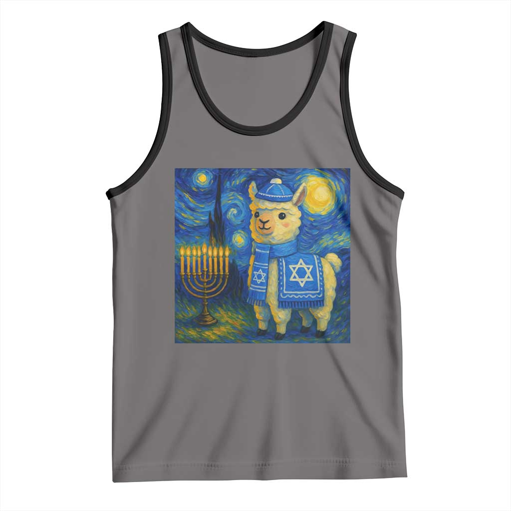 Starry Hanukkah Night Tank Top Funny Llama Jewish Holiday Gift - Wonder Print Shop