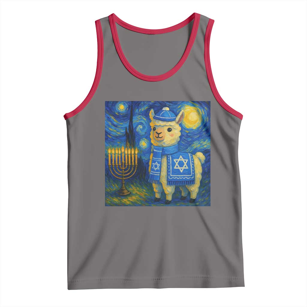 Starry Hanukkah Night Tank Top Funny Llama Jewish Holiday Gift - Wonder Print Shop