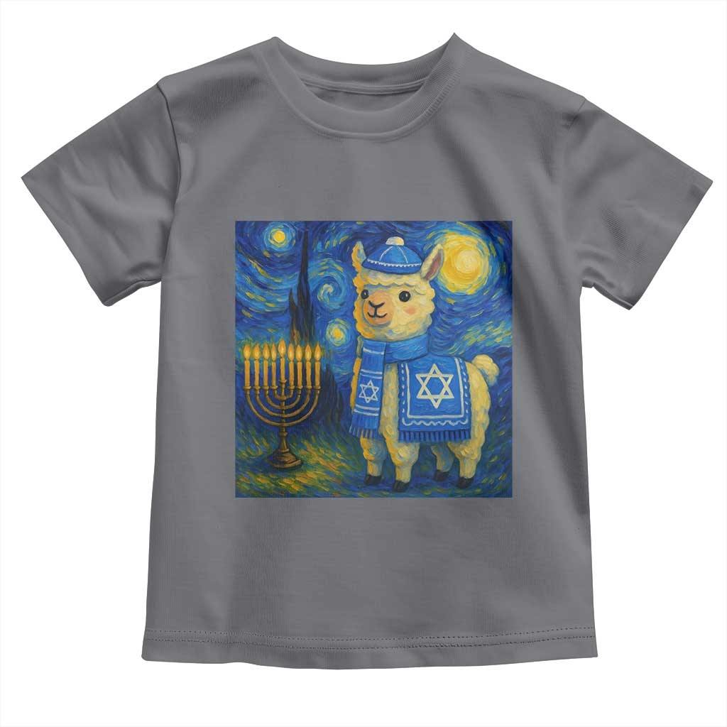 Starry Hanukkah Night Toddler T Shirt Funny Llama Jewish Holiday Gift - Wonder Print Shop
