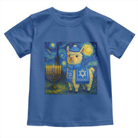Starry Hanukkah Night Toddler T Shirt Funny Llama Jewish Holiday Gift - Wonder Print Shop