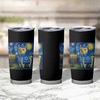 Starry Hanukkah Night Tumbler Cup Funny Llama Jewish Holiday Gift - Wonder Print Shop
