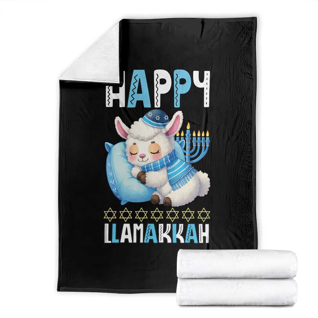 Funny Happy Llamakkah Throw Blanket Cute Llama Jewish Holiday Gift - Wonder Print Shop