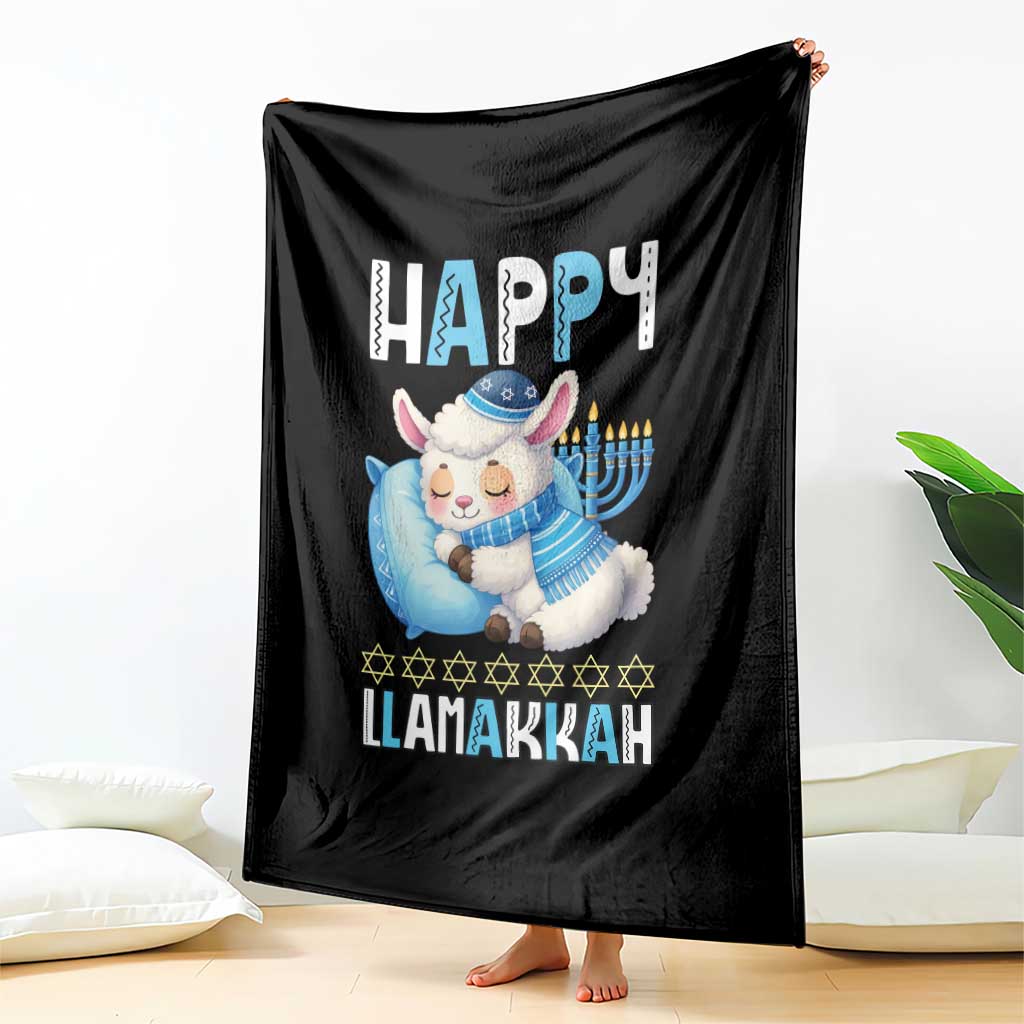 Funny Happy Llamakkah Throw Blanket Cute Llama Jewish Holiday Gift - Wonder Print Shop