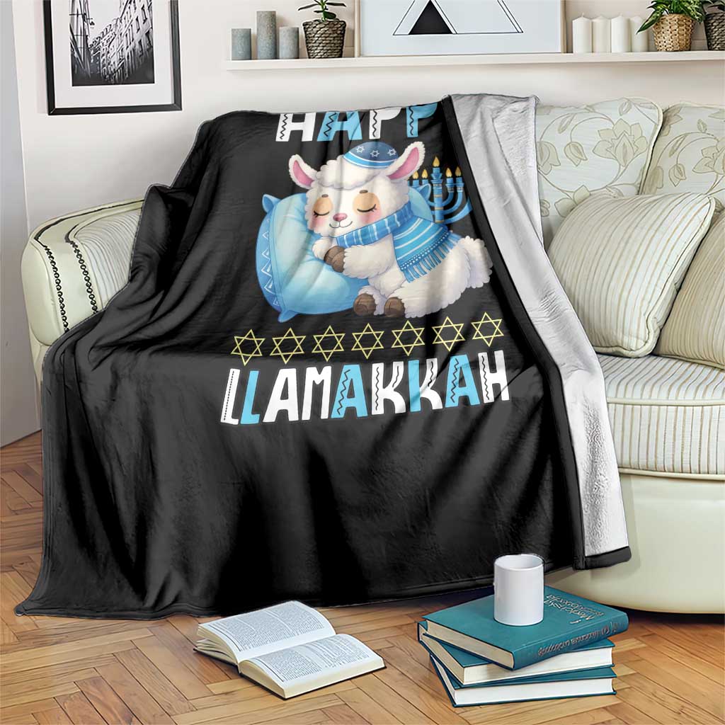 Funny Happy Llamakkah Throw Blanket Cute Llama Jewish Holiday Gift - Wonder Print Shop