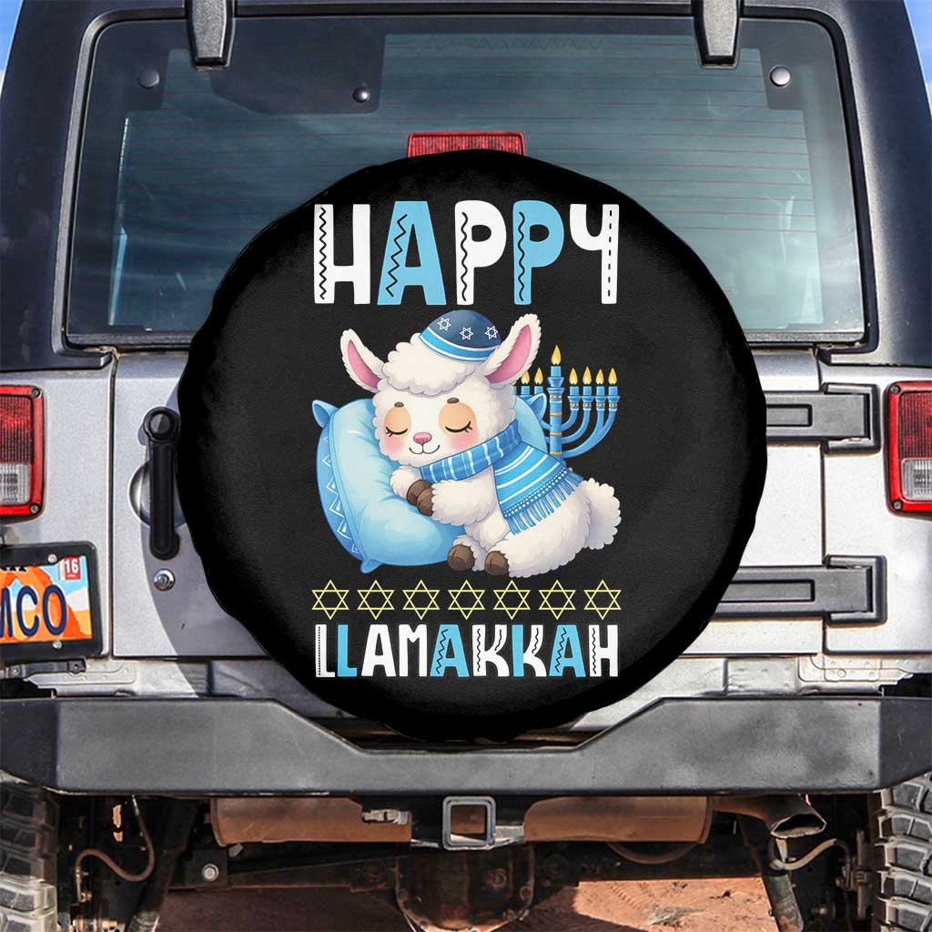 Funny Happy Llamakkah Spare Tire Cover Cute Llama Jewish Holiday Gift - Wonder Print Shop