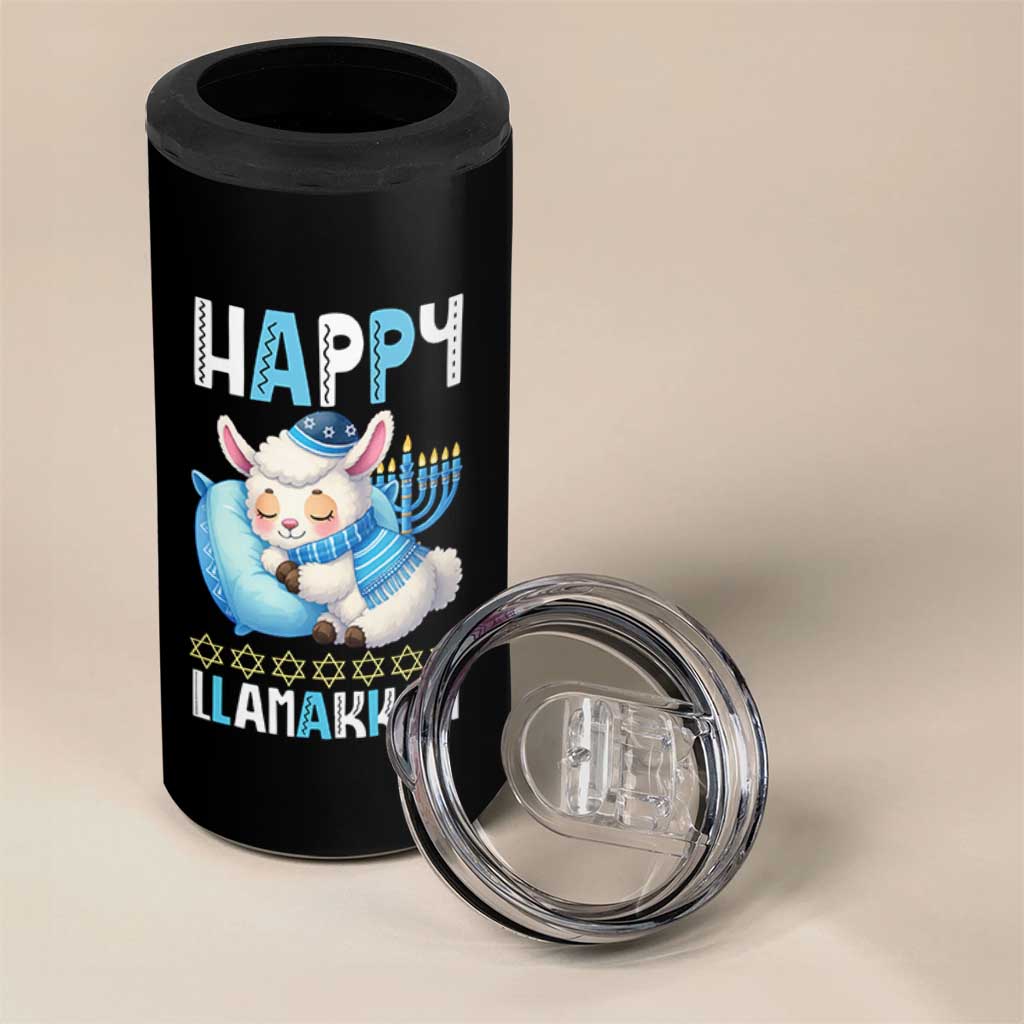 Funny Happy Llamakkah 4 in 1 Can Cooler Tumbler Cute Llama Jewish Holiday Gift - Wonder Print Shop
