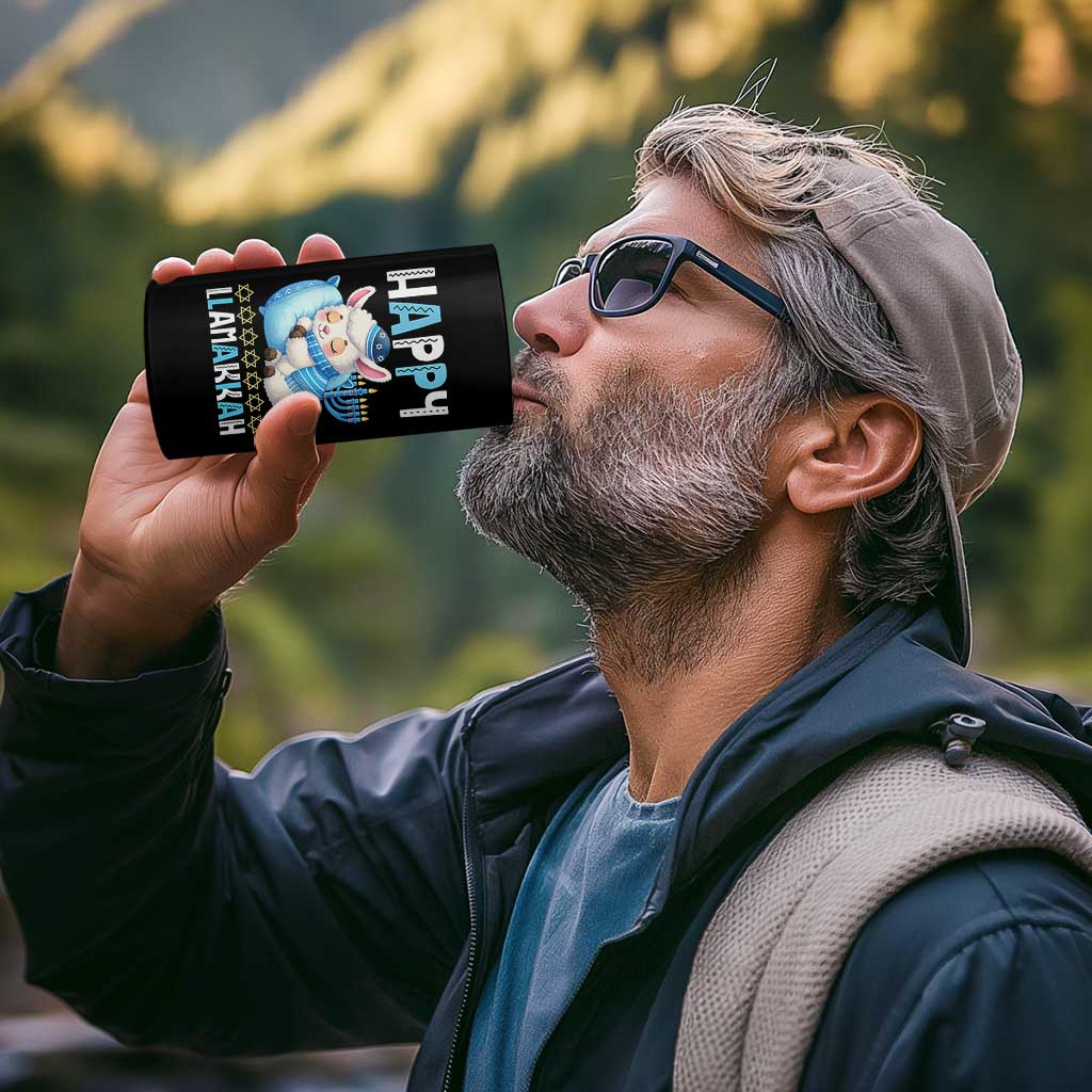 Funny Happy Llamakkah 4 in 1 Can Cooler Tumbler Cute Llama Jewish Holiday Gift - Wonder Print Shop