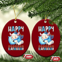 Funny Happy Llamakkah Ceramic Ornament Cute Llama Jewish Holiday Gift - Wonder Print Shop