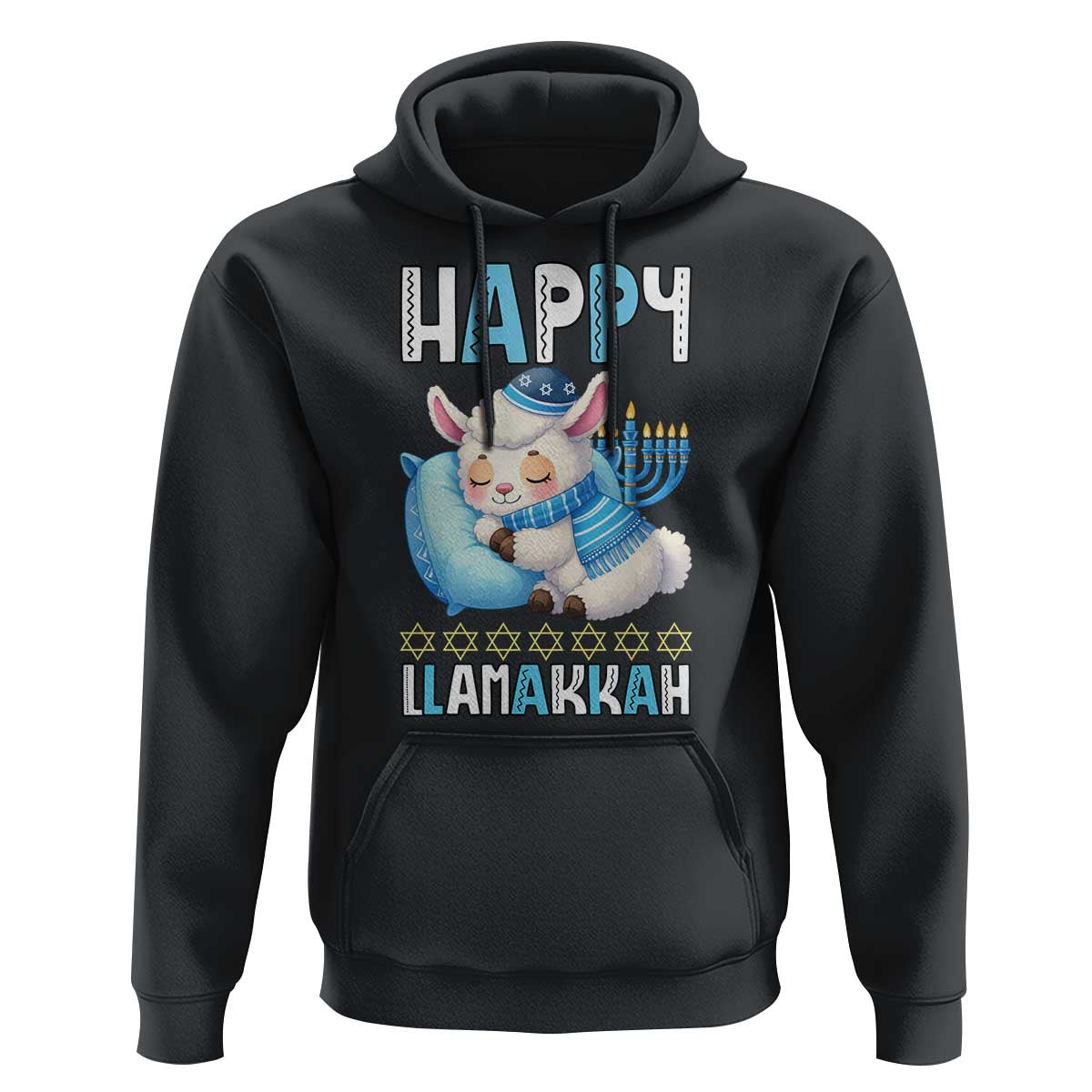 Funny Happy Llamakkah Hoodie Cute Llama Jewish Holiday Gift - Wonder Print Shop