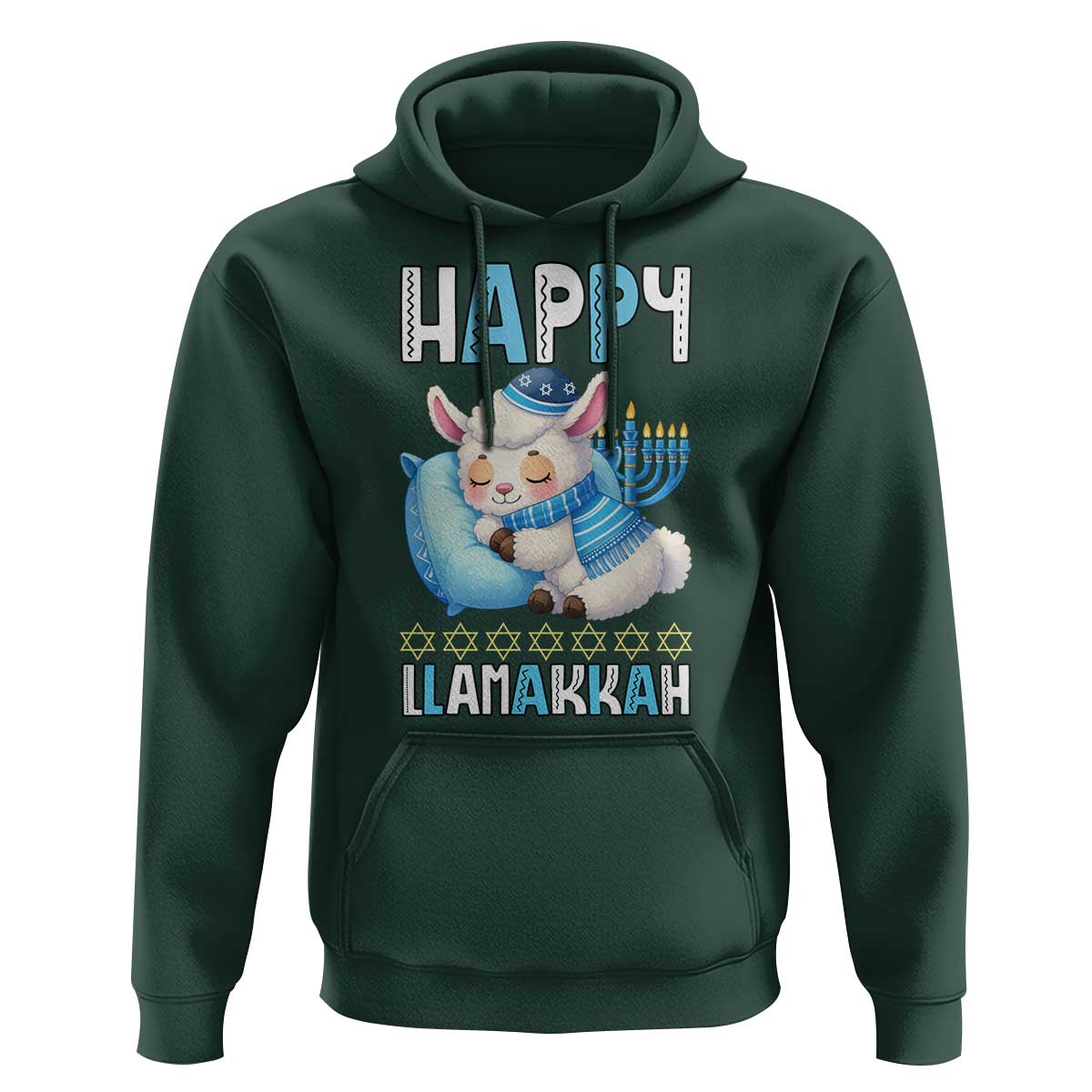 Funny Happy Llamakkah Hoodie Cute Llama Jewish Holiday Gift - Wonder Print Shop