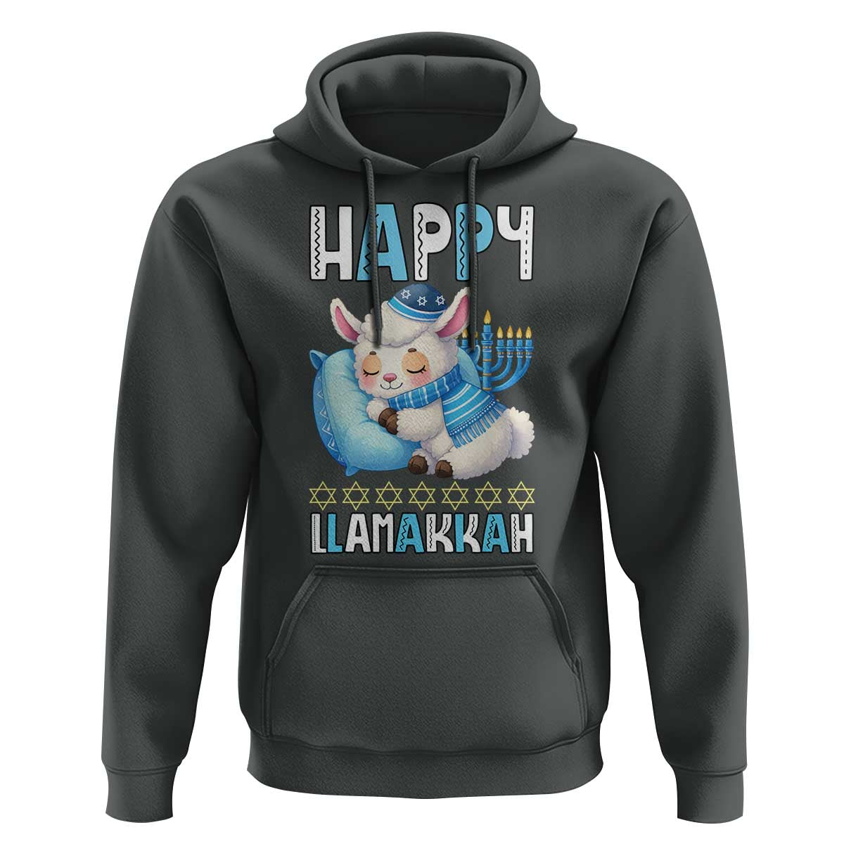 Funny Happy Llamakkah Hoodie Cute Llama Jewish Holiday Gift - Wonder Print Shop
