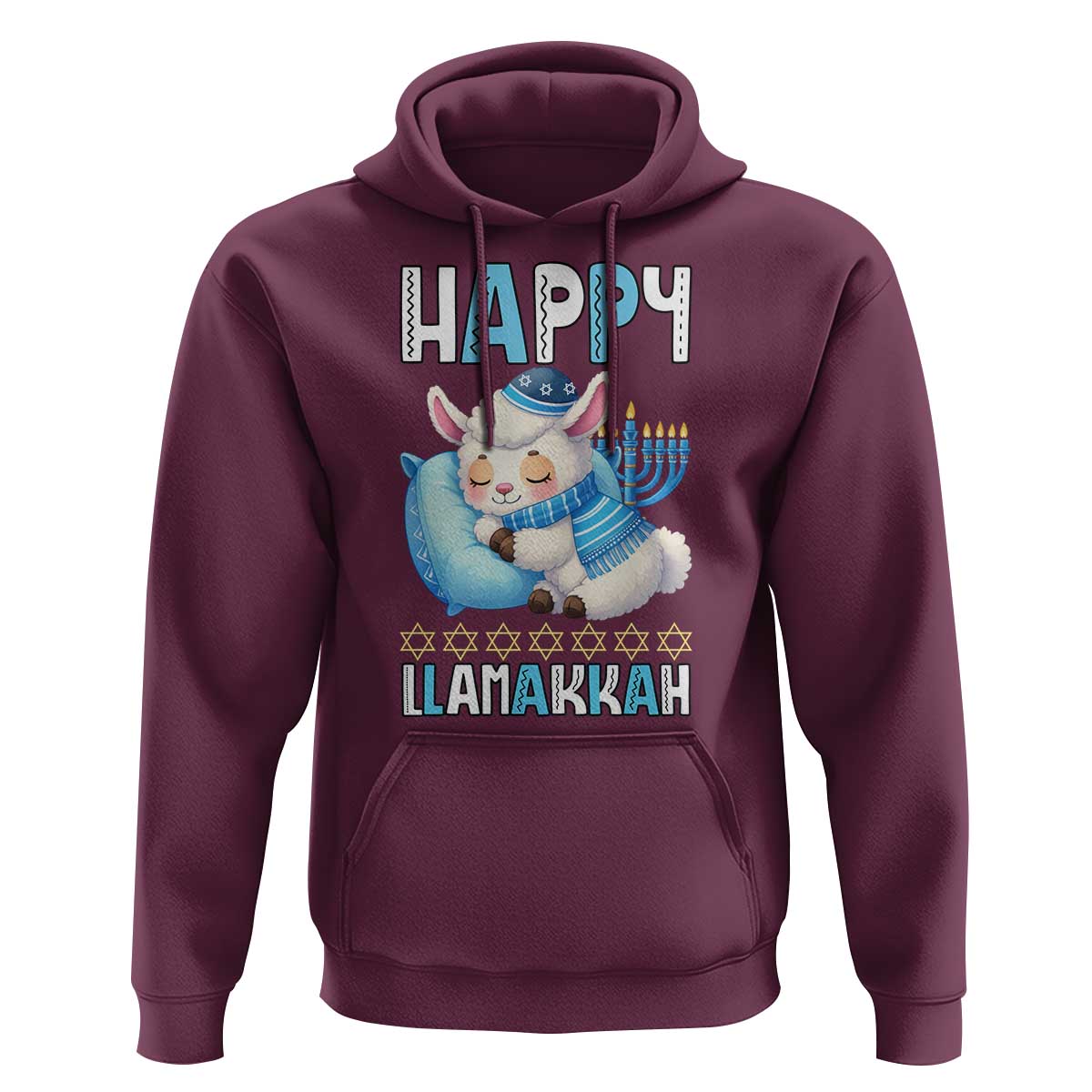 Funny Happy Llamakkah Hoodie Cute Llama Jewish Holiday Gift - Wonder Print Shop