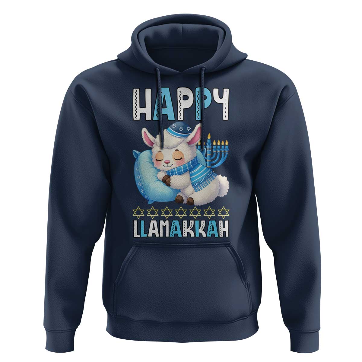 Funny Happy Llamakkah Hoodie Cute Llama Jewish Holiday Gift - Wonder Print Shop