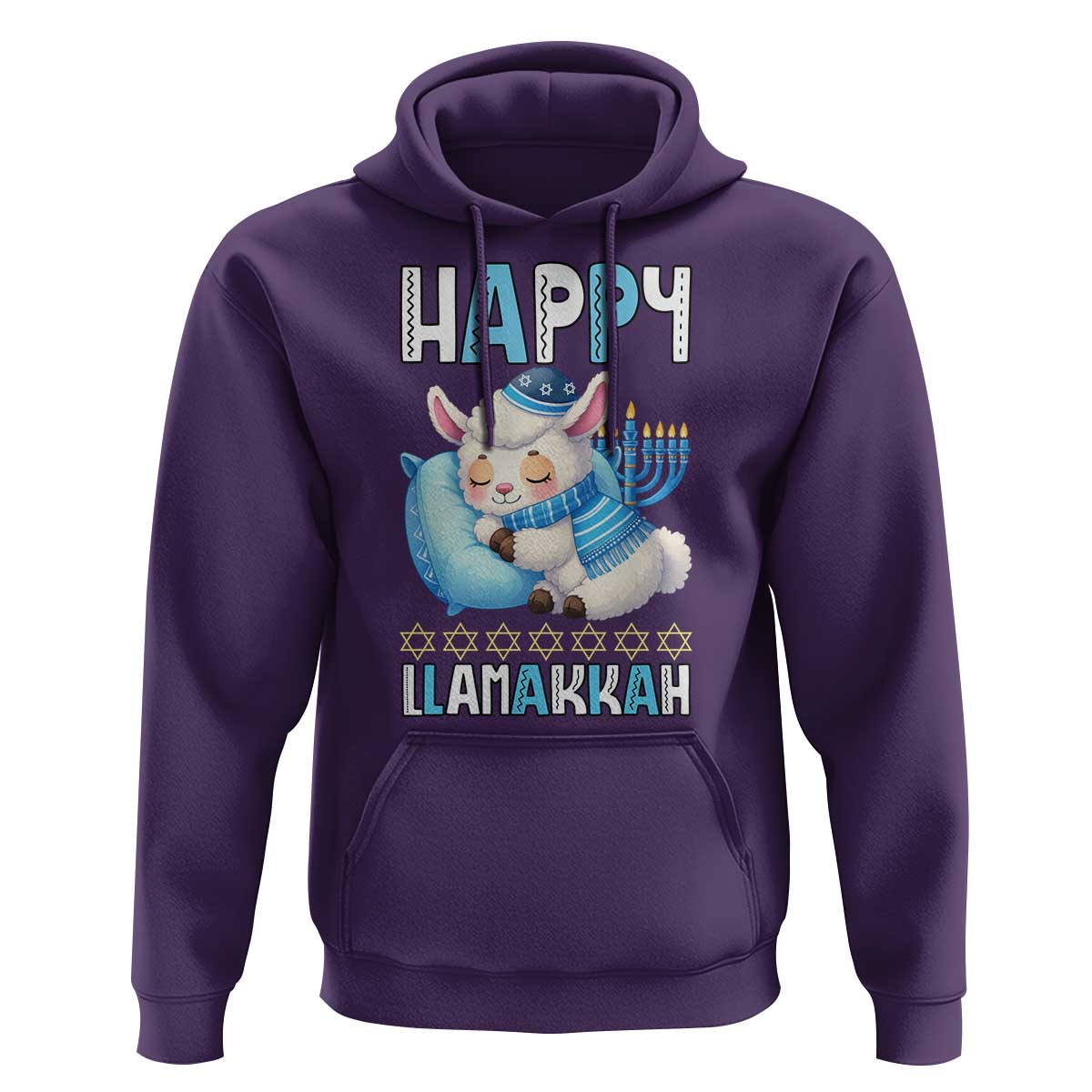 Funny Happy Llamakkah Hoodie Cute Llama Jewish Holiday Gift - Wonder Print Shop