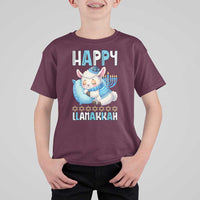 Funny Happy Llamakkah T Shirt For Kid Cute Llama Jewish Holiday Gift - Wonder Print Shop