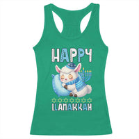 Funny Happy Llamakkah Racerback Tank Top Cute Llama Jewish Holiday Gift - Wonder Print Shop
