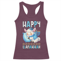 Funny Happy Llamakkah Racerback Tank Top Cute Llama Jewish Holiday Gift - Wonder Print Shop