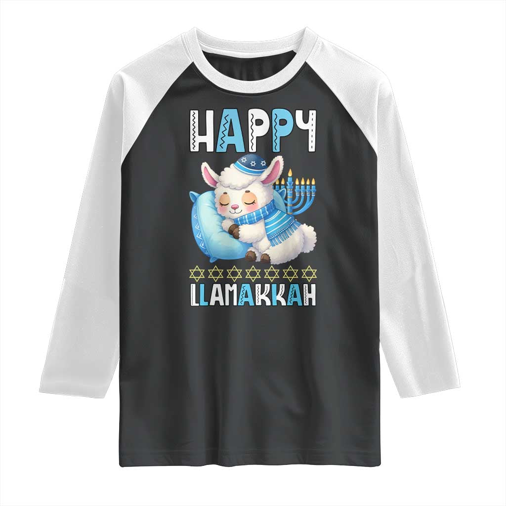 Funny Happy Llamakkah Raglan Shirt Cute Llama Jewish Holiday Gift - Wonder Print Shop